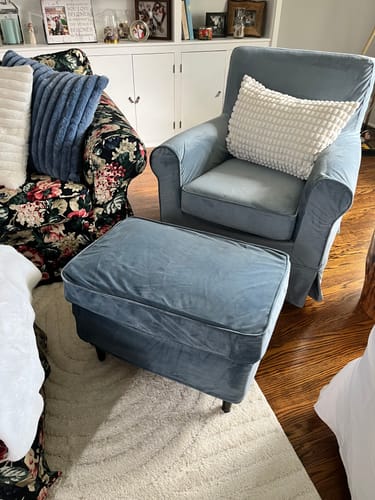 Customer photo review of Strandmon Ottoman Cover, Footstool Cover