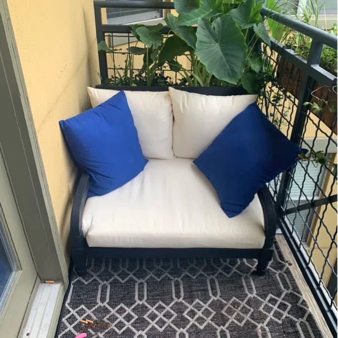 Customer photo review of Handicraft Double Chaise Lounge with Cushion (Black)