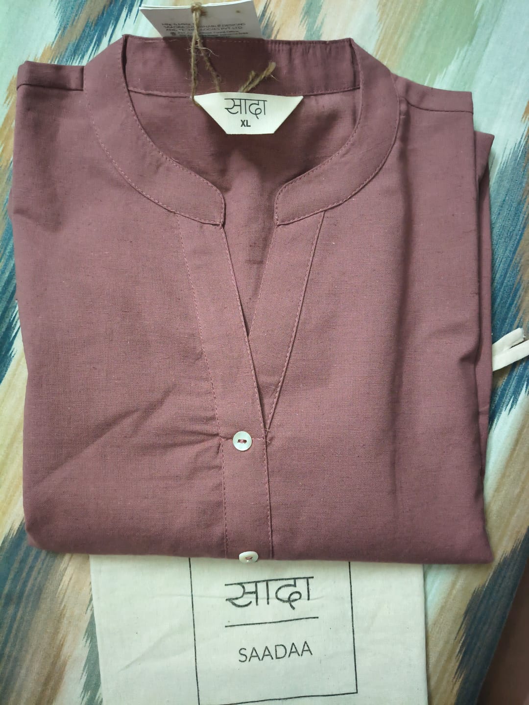 Customer photo review of Women Rose Taupe Airy Linen Short Kurta