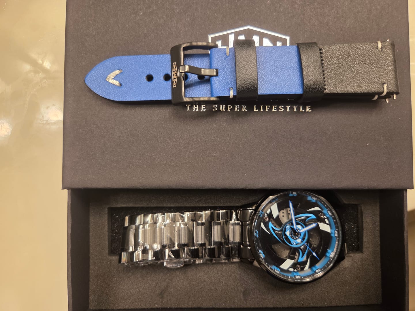 Customer photo review of Dual Color Leather Strap