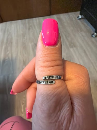 Customer photo review of FAITH OVER FEAR RING - (ADJUSTABLE)