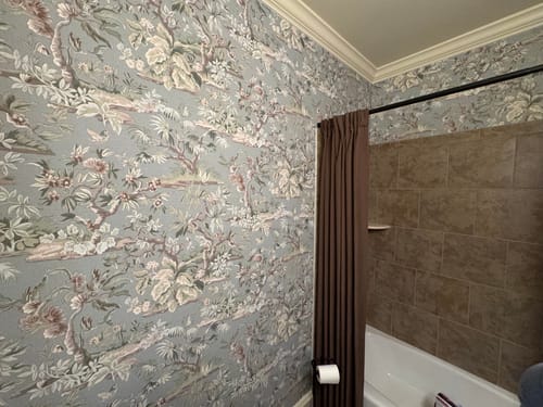 Customer photo review of Anna French AT24562 ELWOOD Robin's Egg Wallpaper