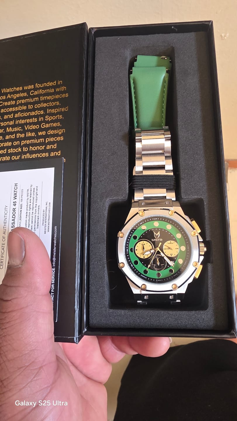 Customer photo review of AM1055SS - AMBASSADOR SILVER / DOOM GREEN WATCH