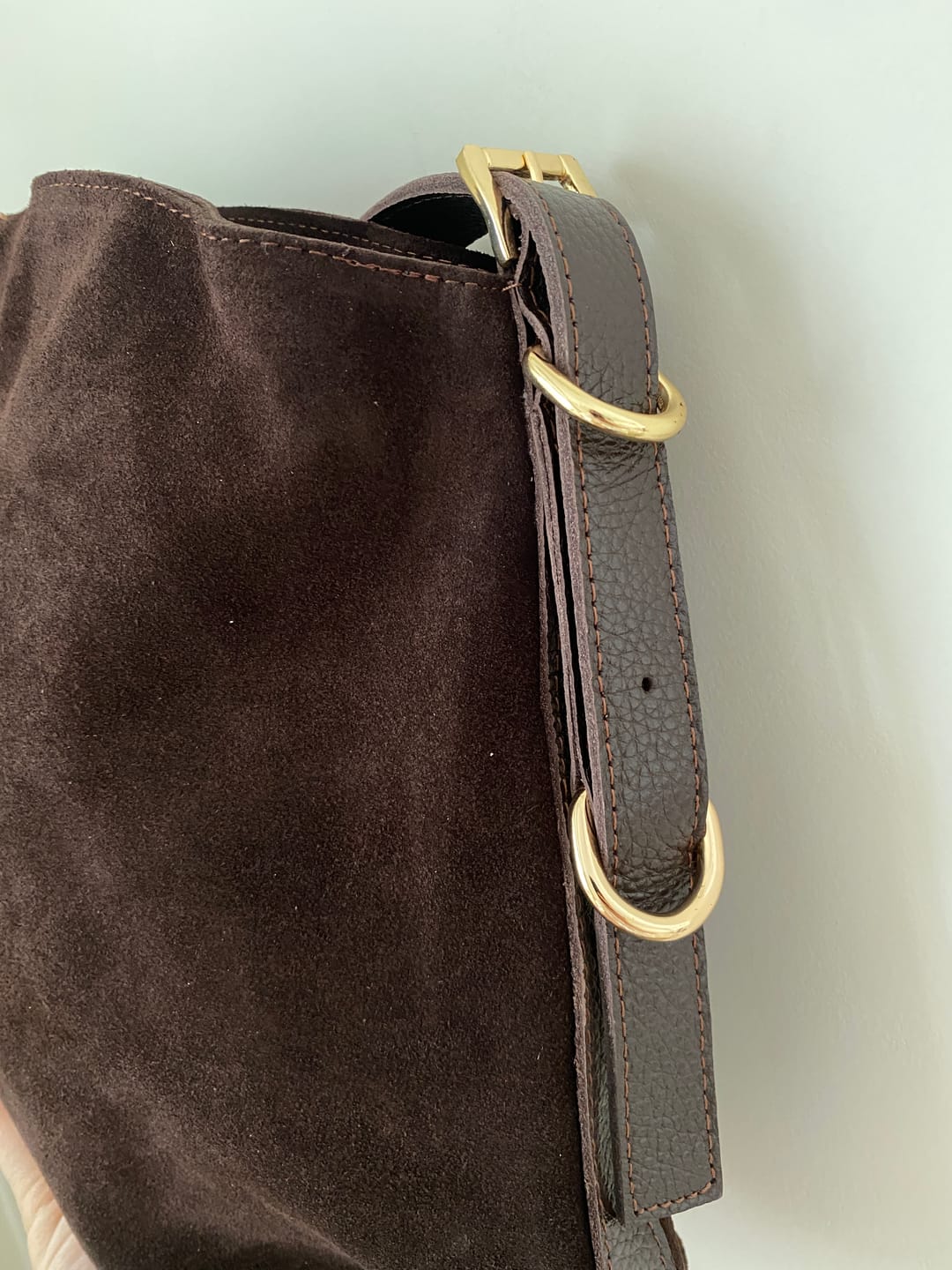 Customer photo review of DB No.8 | Hakiki Süet Deri Omuz Çantası | Kahve