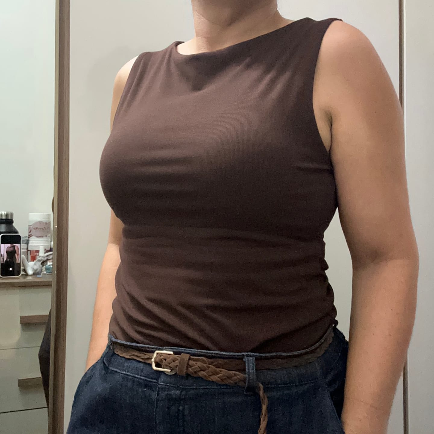 Customer photo review of Regata Peônia Marrom Escuro