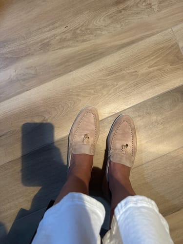 Customer photo review of summer charm walk loafer taupe suede