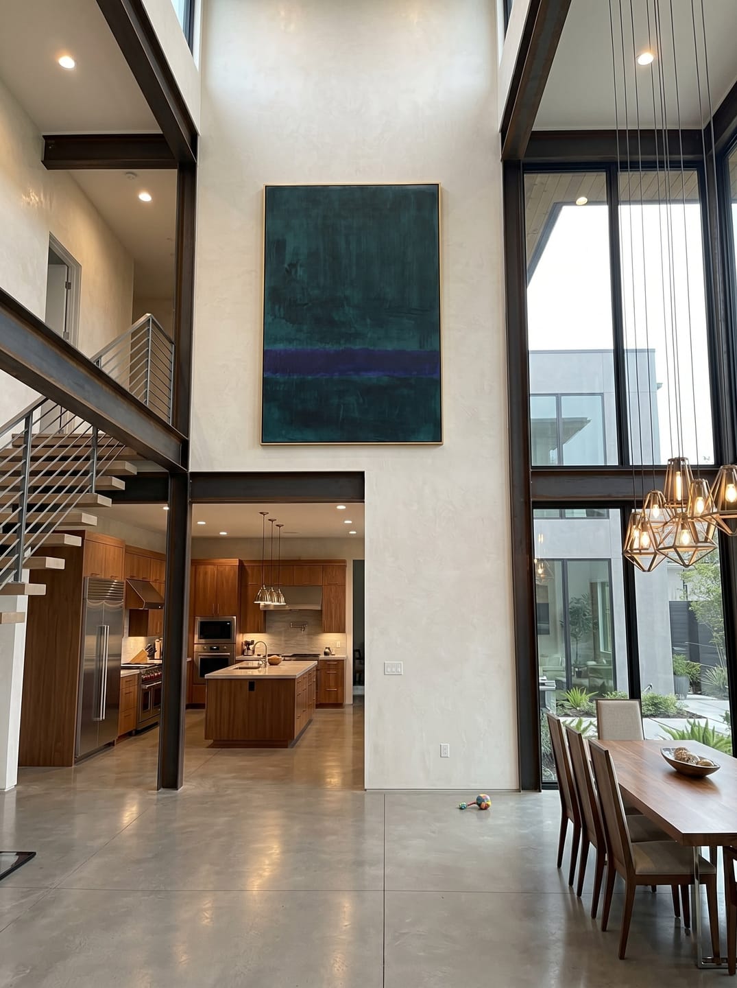 Customer photo review of The Abyssal Calm – Modernist Deep Teal & Violet Abstract Painting | Minimalist Mood Home Office Art