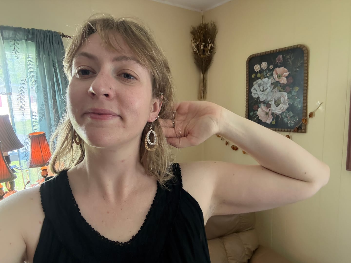 Customer photo review of Metallic Double Oval Dangles