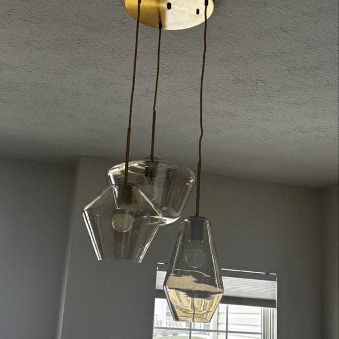 Customer photo review of Modern Minimalist Amber Glass Pendant Light