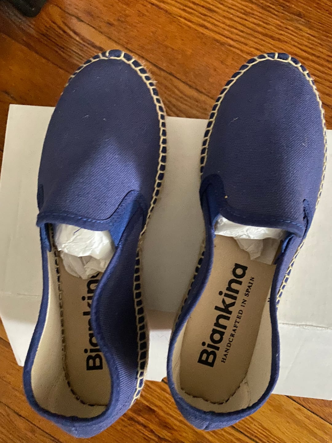 Customer photo review of Palma Canvas Espadrille Platform Slip On - Navy