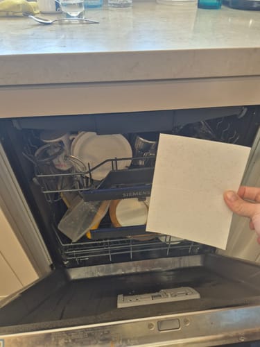 Customer photo review of דפי ניקוי למדיח