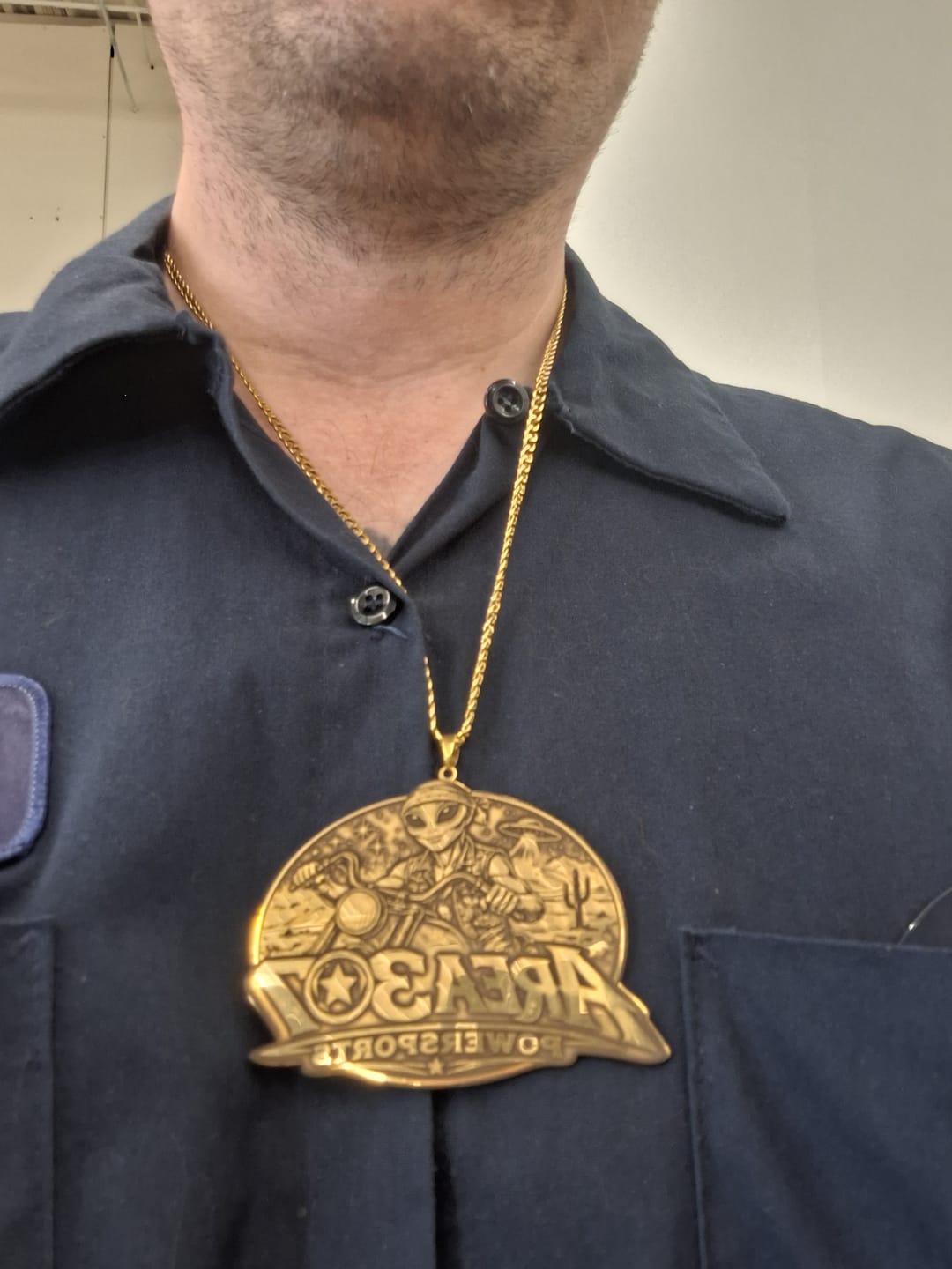 Customer photo review of Custom Logo Engraved Photo Pendant Necklace