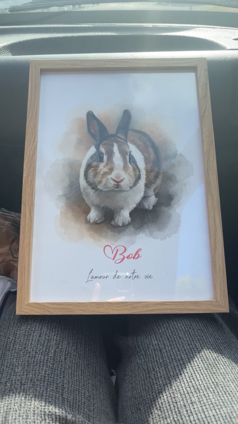 Customer photo review of Portrait d'animal en style aquarelle - Tableau personnalisé aquarelle animal