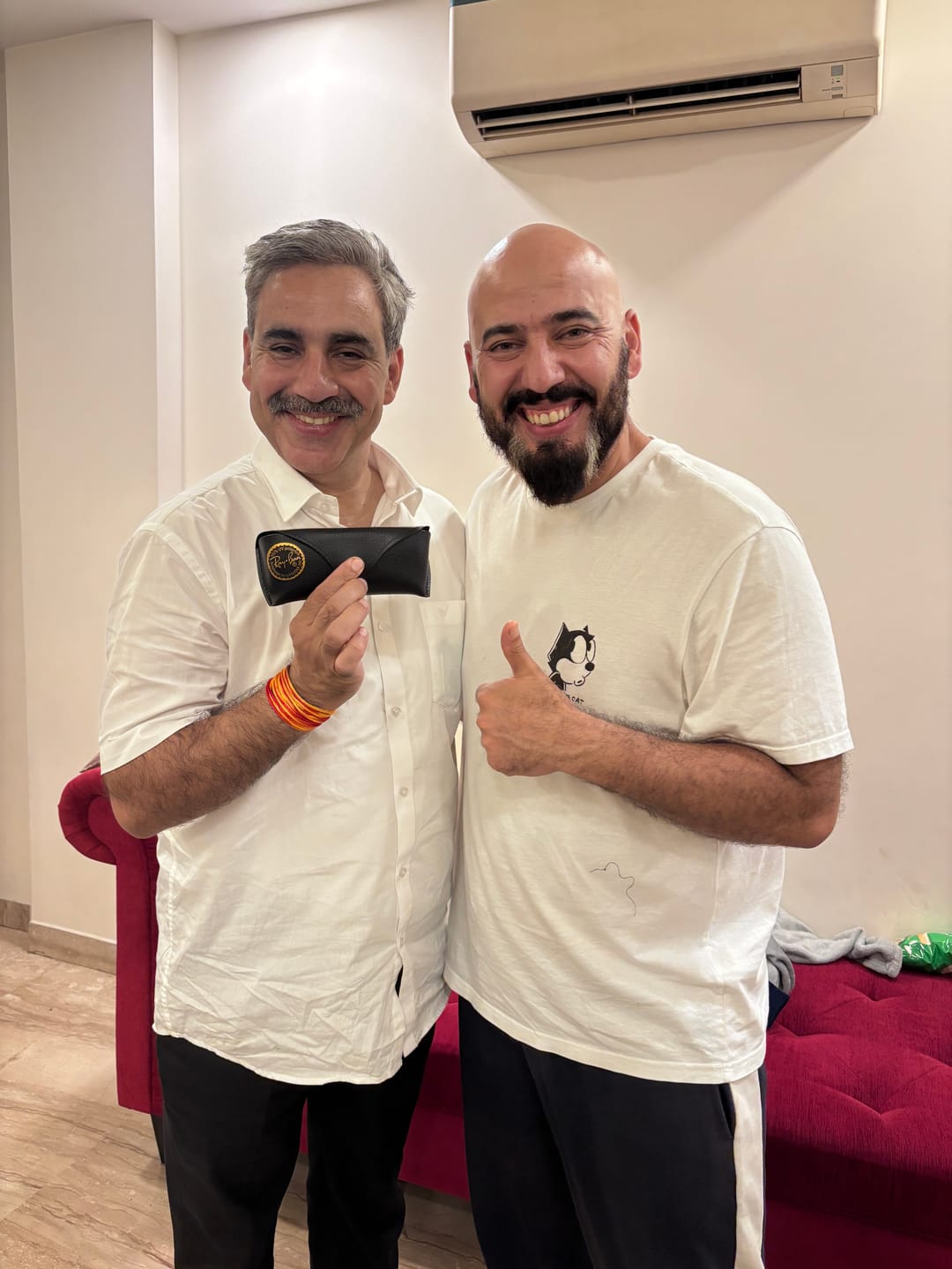 Customer photo review of Double Delight White Shirts - 2 Pcs Combo Pack