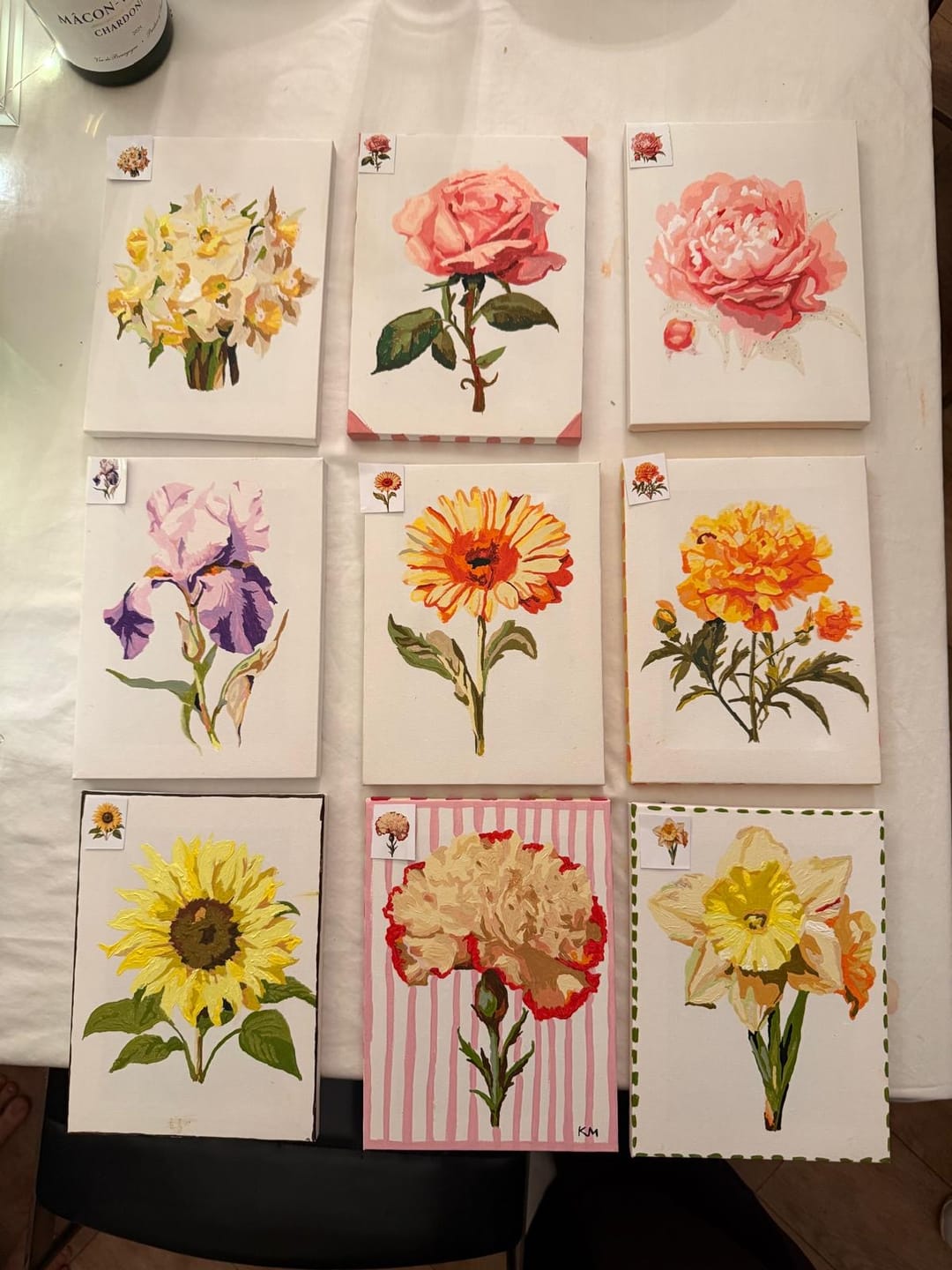 Customer photo review of 6 Mini Paintings - Flowers Set 2.0