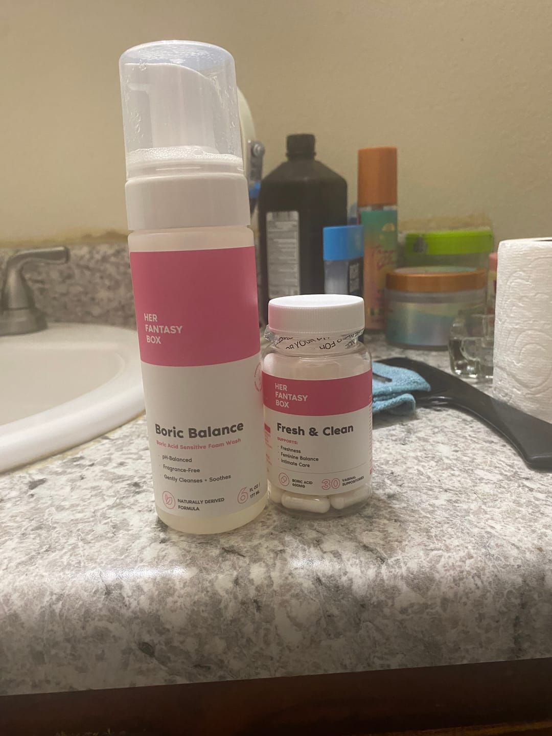 Customer photo review of The Fresh & Clean Kit - Boric Acid Vaginal Wash & Suppository Duo