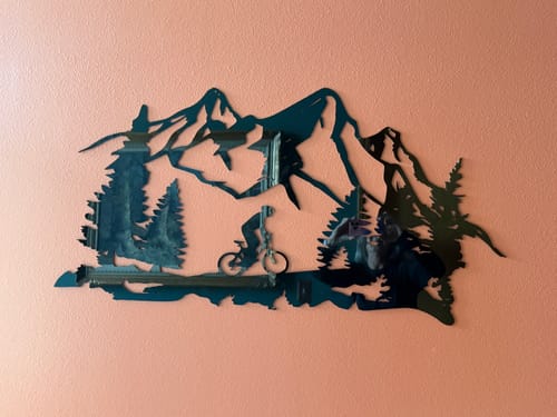 Customer photo review of Standing Mountain Biker - Metal Wall Art