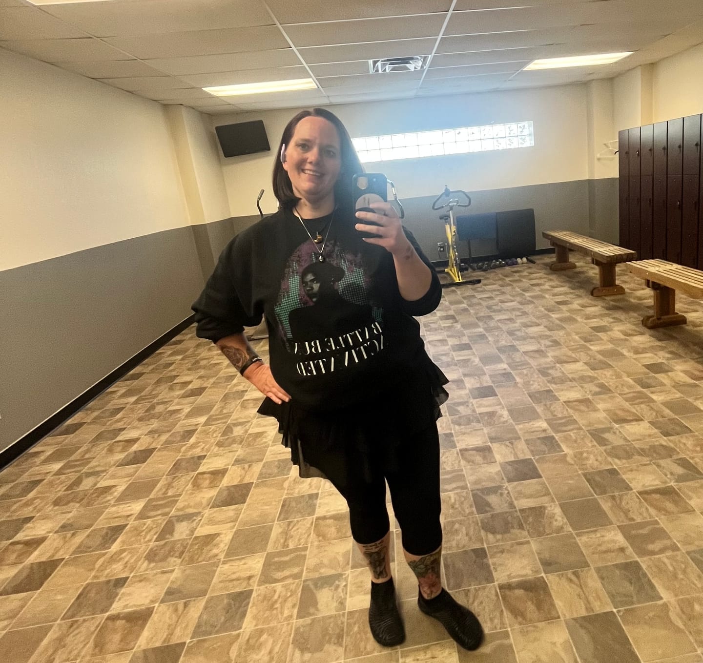 Customer photo review of Battle Bun Activated Crewneck