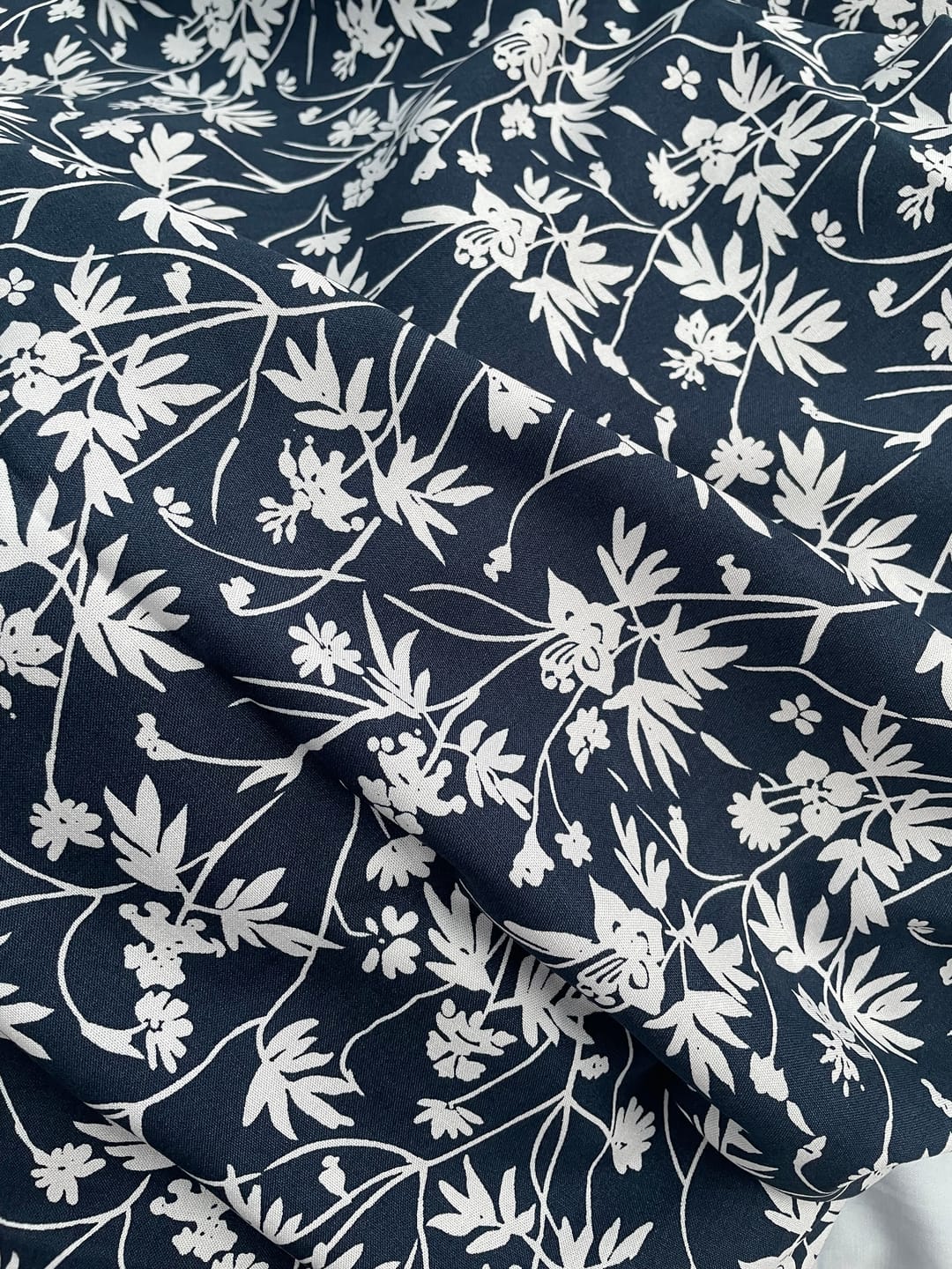 Customer photo review of Busy Flower Vines Viscose Challis Fabric