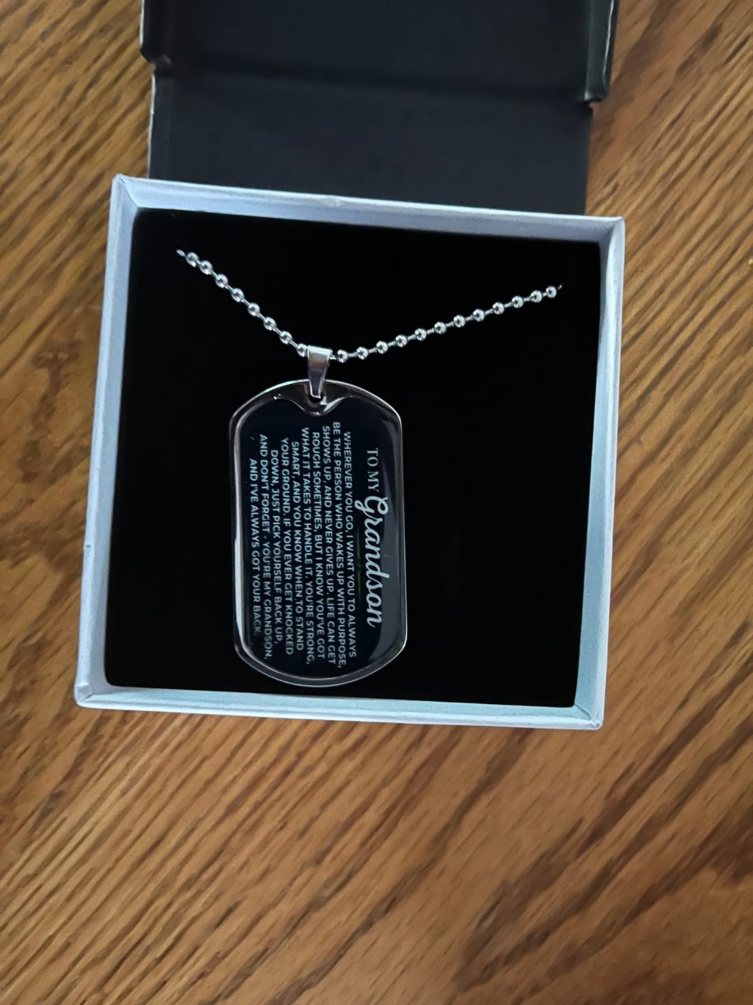 Customer photo review of To My Grandson - Love Tag - SS611-DT