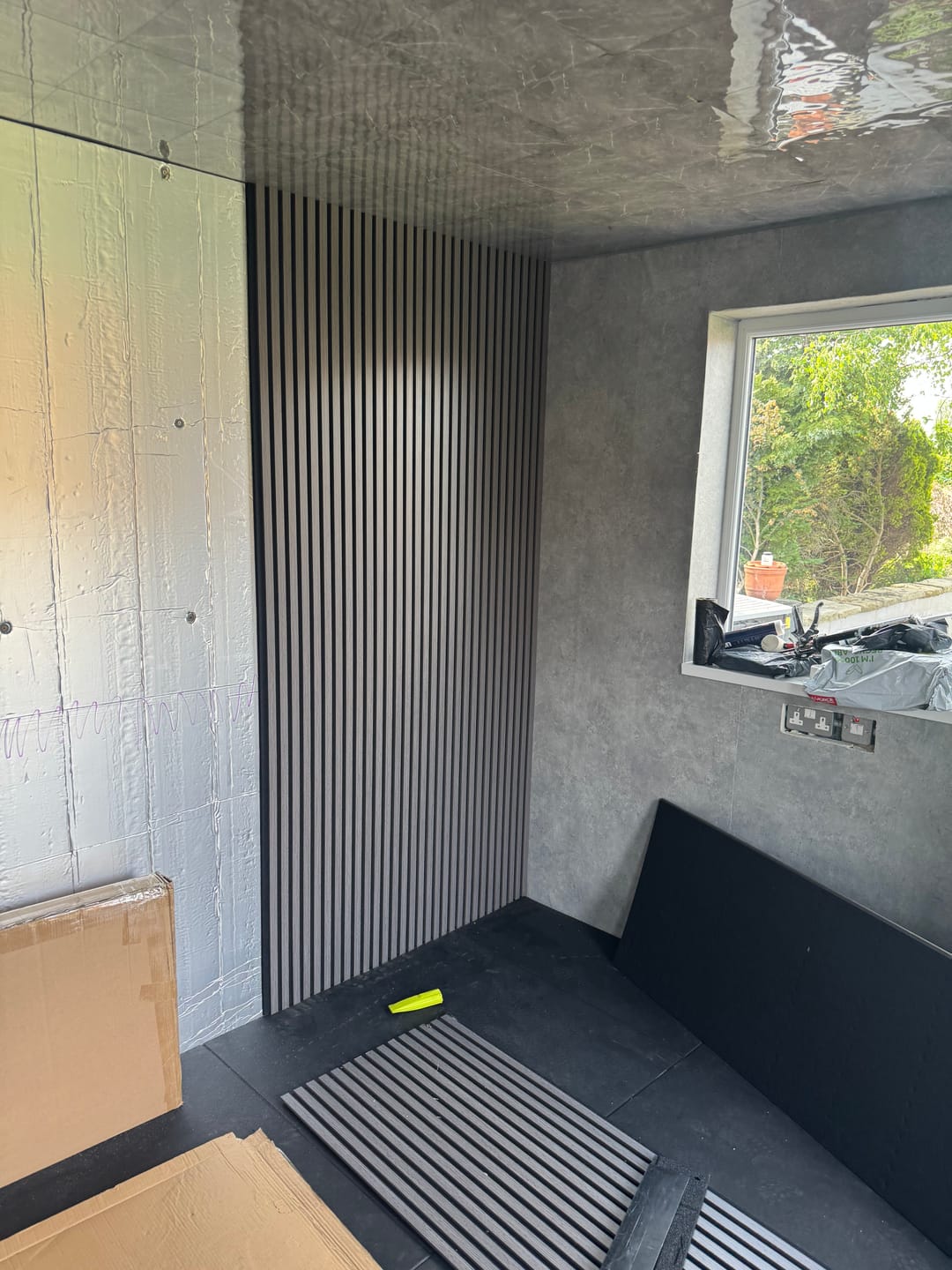 Customer photo review of Premium Acoustic Wall Panels - Dark Grey