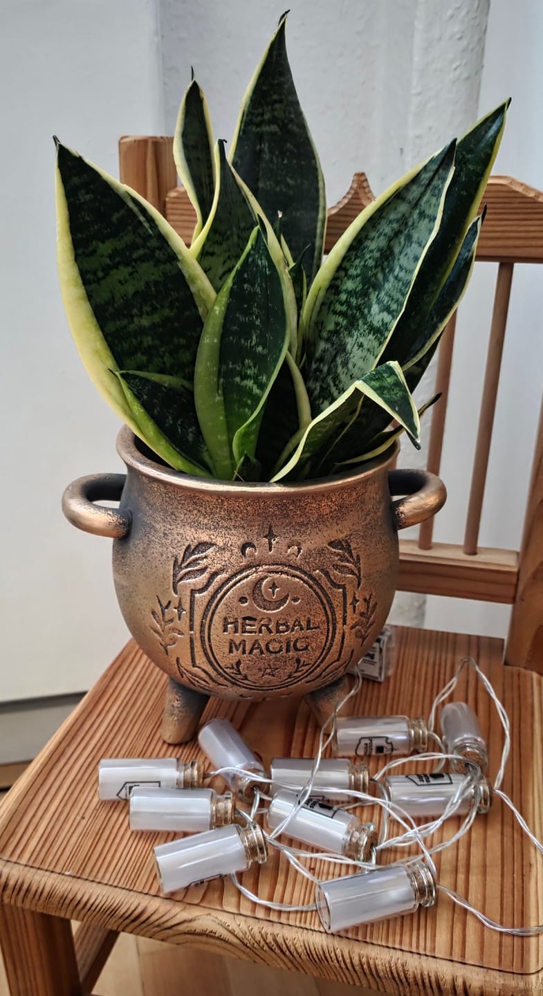 Customer photo review of Herbal Magic Kessel-Blumentopf – Terrakotta Pflanzenkessel in Bronzeoptik
