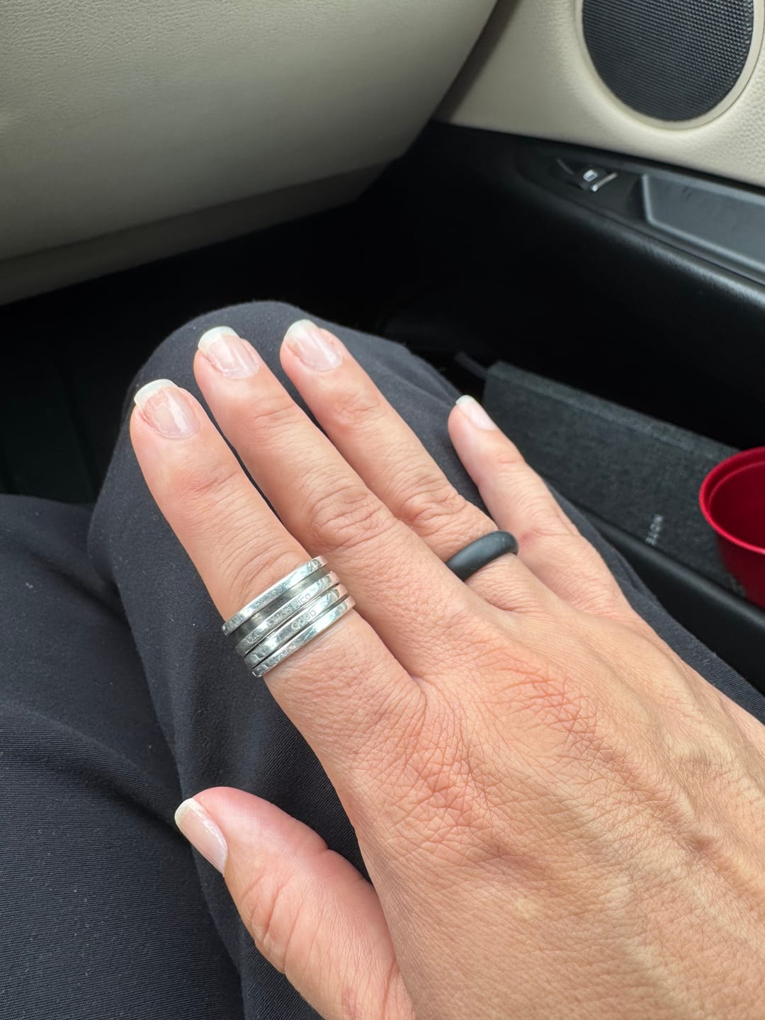 Customer photo review of Personalized Fidget Ring with Custom Names Engraving