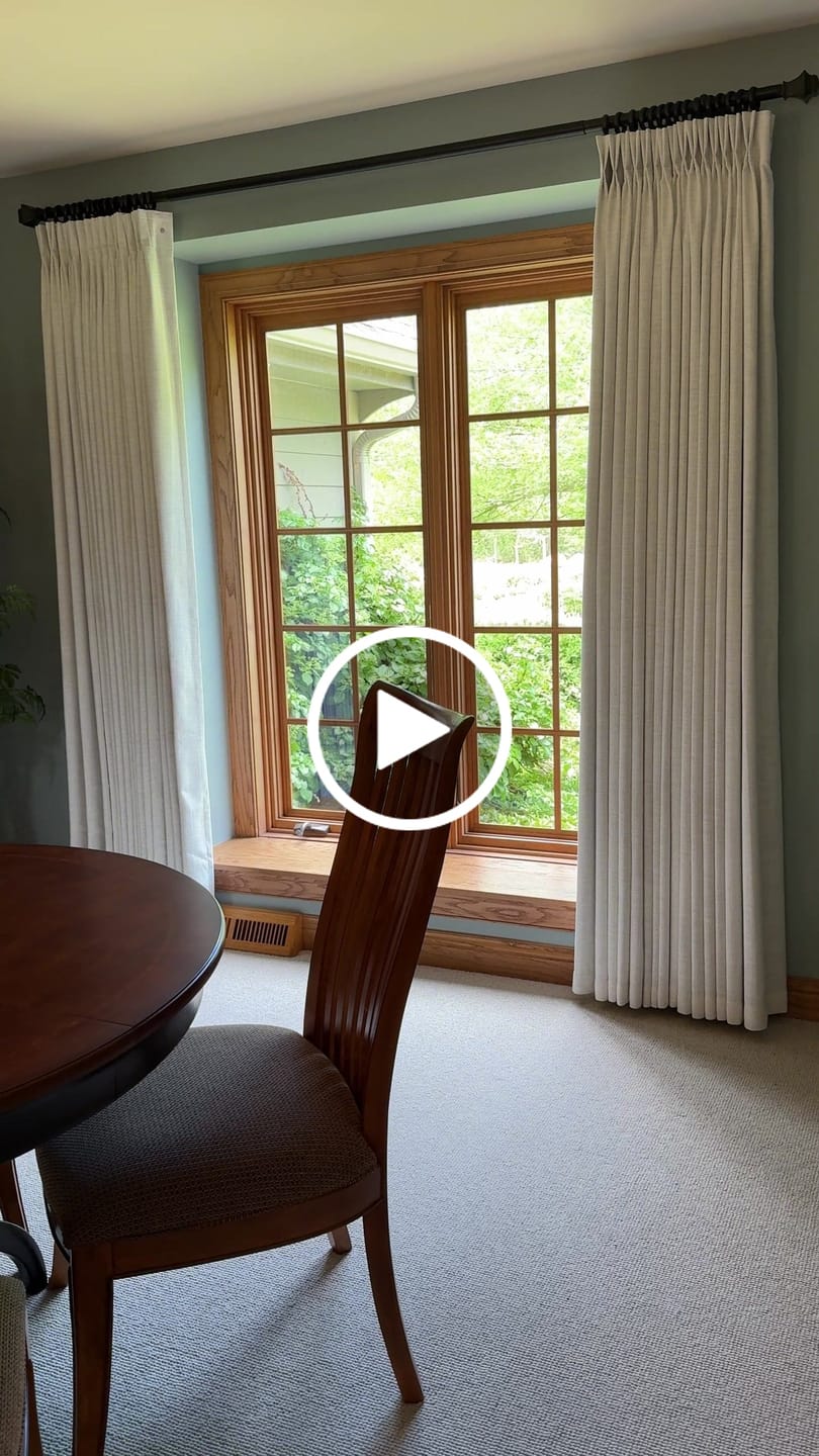Customer video review of Neutral Linen Blend Curtains – Pinch Pleated, Light Filtering & Elegant Drapes for Living Room & Dining Room (Lucy)