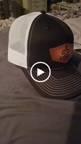 Customer video review of Richardson 112 Genuine Leather Patch Hats Laser Engraved