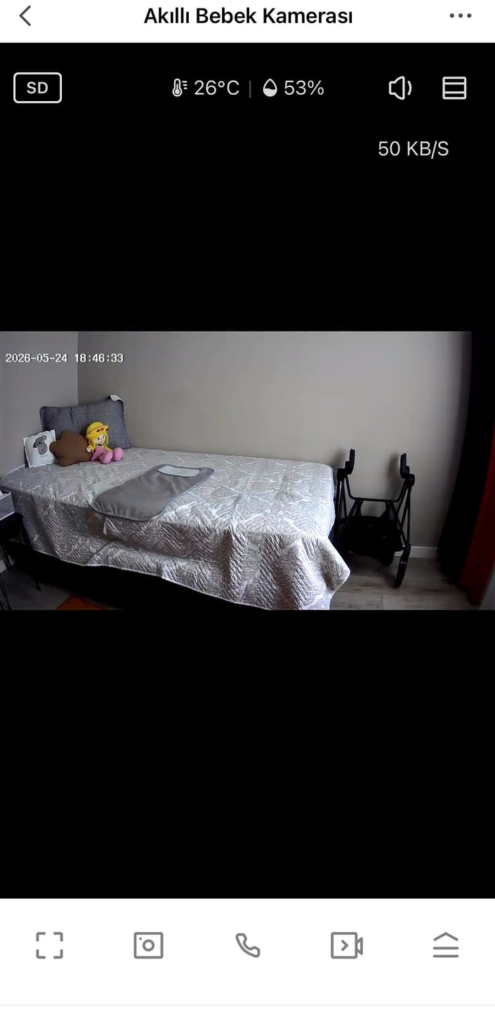 Customer photo review of Bebek Kamerası 3MP | 5" Monitör, Mobil Takip, Ağlama Algılama, 360° Gece Görüş, RGB Lambalı (X7202)