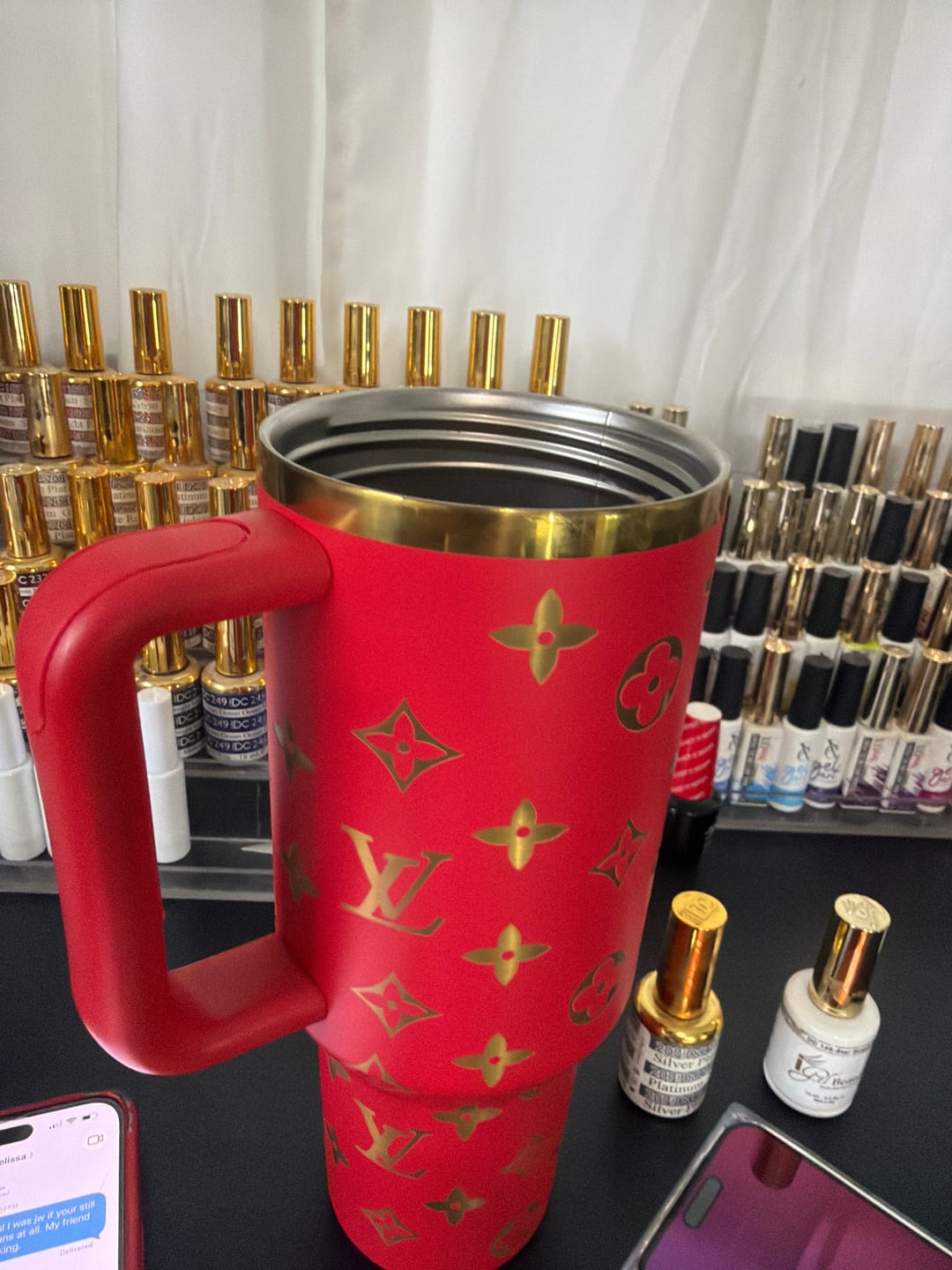 Customer photo review of Designer Holographic 40 OZ Insulated Car Cup - Limited Edition❤️