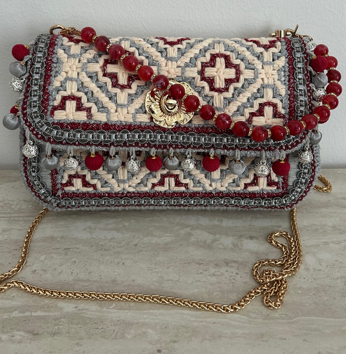 Customer photo review of Highland Cross-Stitch Handbag Kit