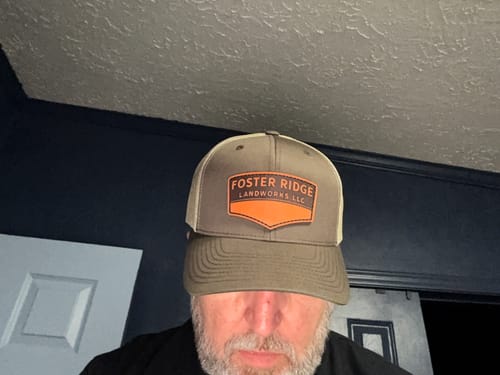 Customer photo review of Premium Custom Leather Patch Hats (Wholesale)