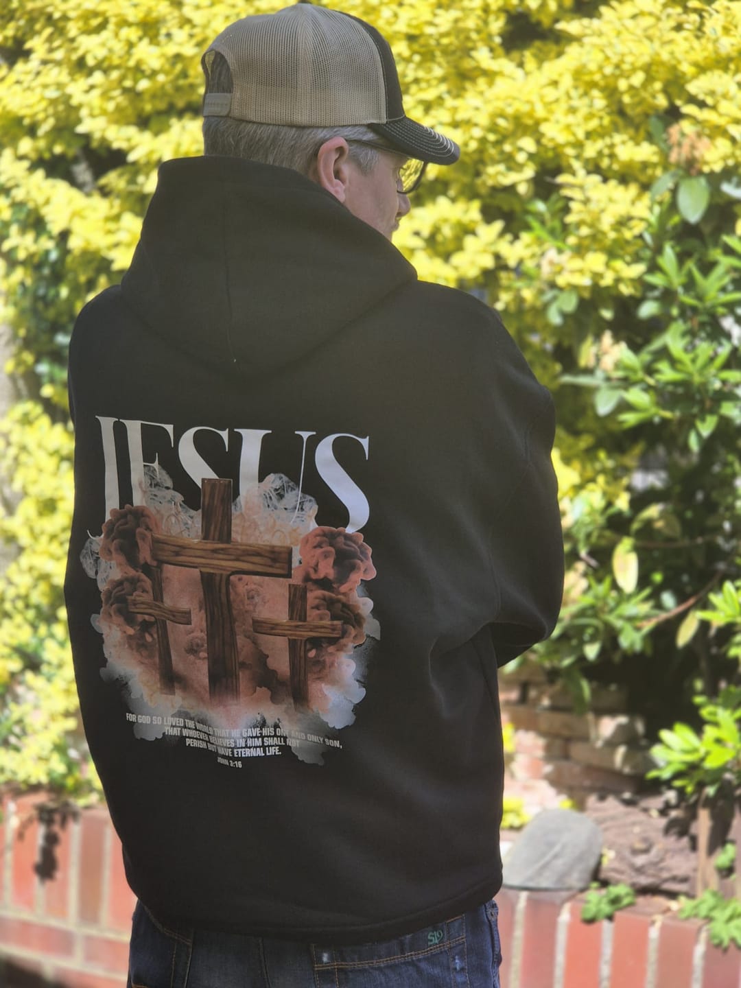 Customer photo review of Jesus Streetwear Oversized Hoodie BackPrint