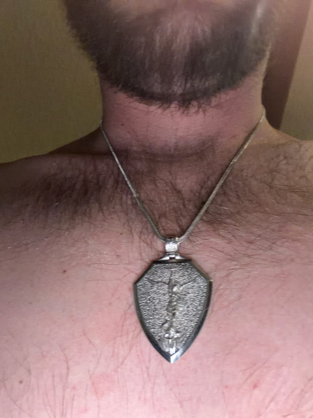 Customer photo review of Saint Michael Archangel Necklace