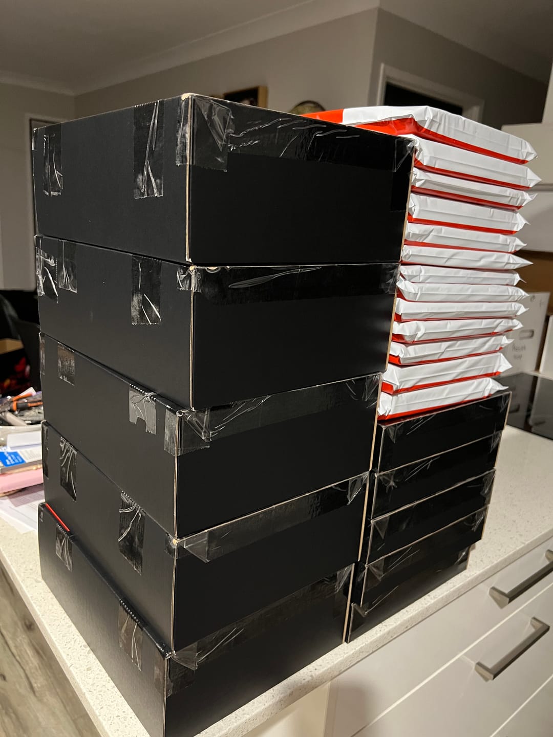 Customer photo review of 310 x 230 x 105mm A4 Die cut Black Mailing Box B59
