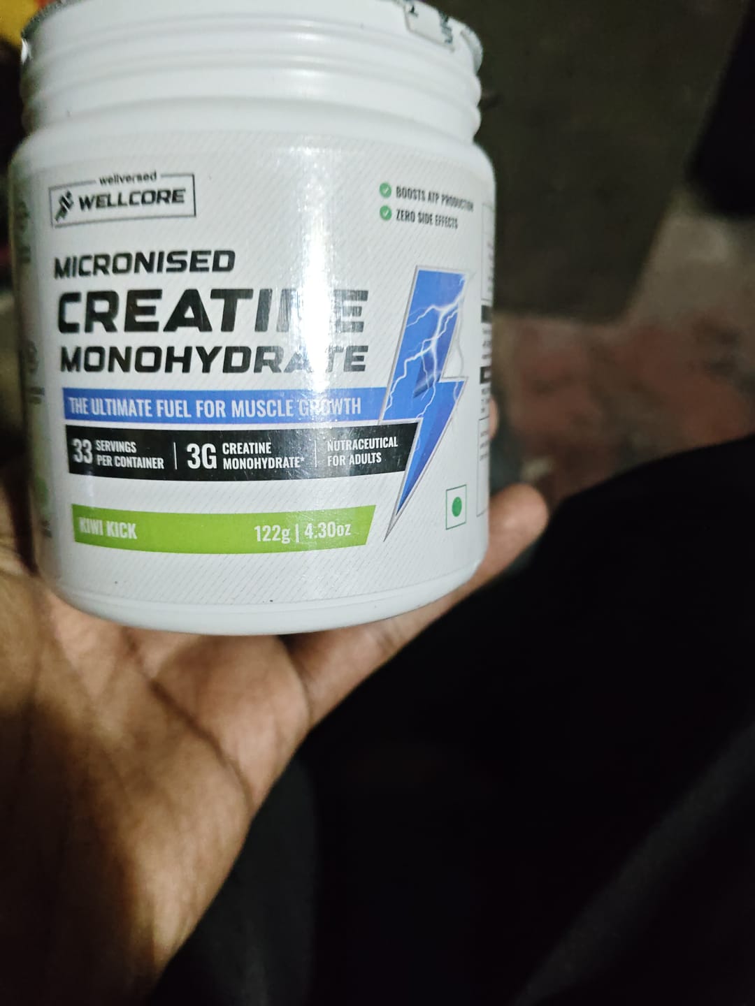 Customer photo review of Wellcore - Pure Micronised Creatine Monohydrate | Kiwi Kick (122g, 33 servings)