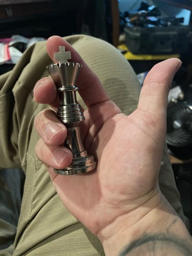 Customer photo review of KING - Titanium Chess Piece - Secret Capsule