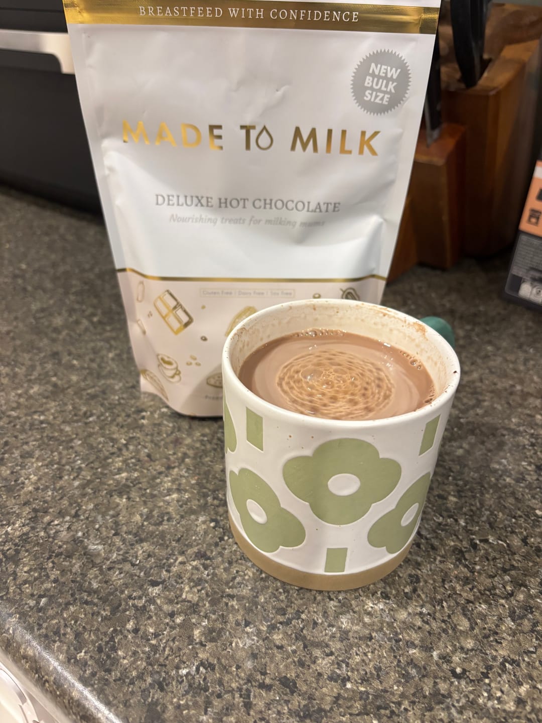 Customer photo review of Deluxe Lactation Hot Chocolate - GF, DF & SF
