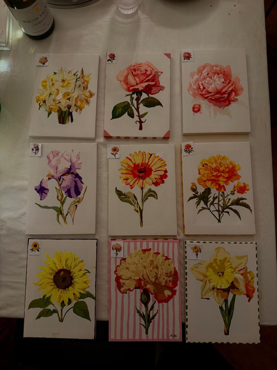 Customer photo review of Set of 6 Mini Paintings - Flowers