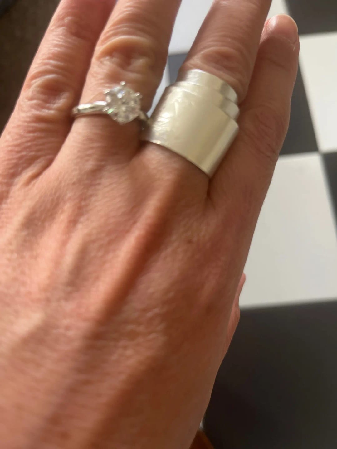 Customer photo review of Classic 6-Prong Round Cut Moissanite Ring