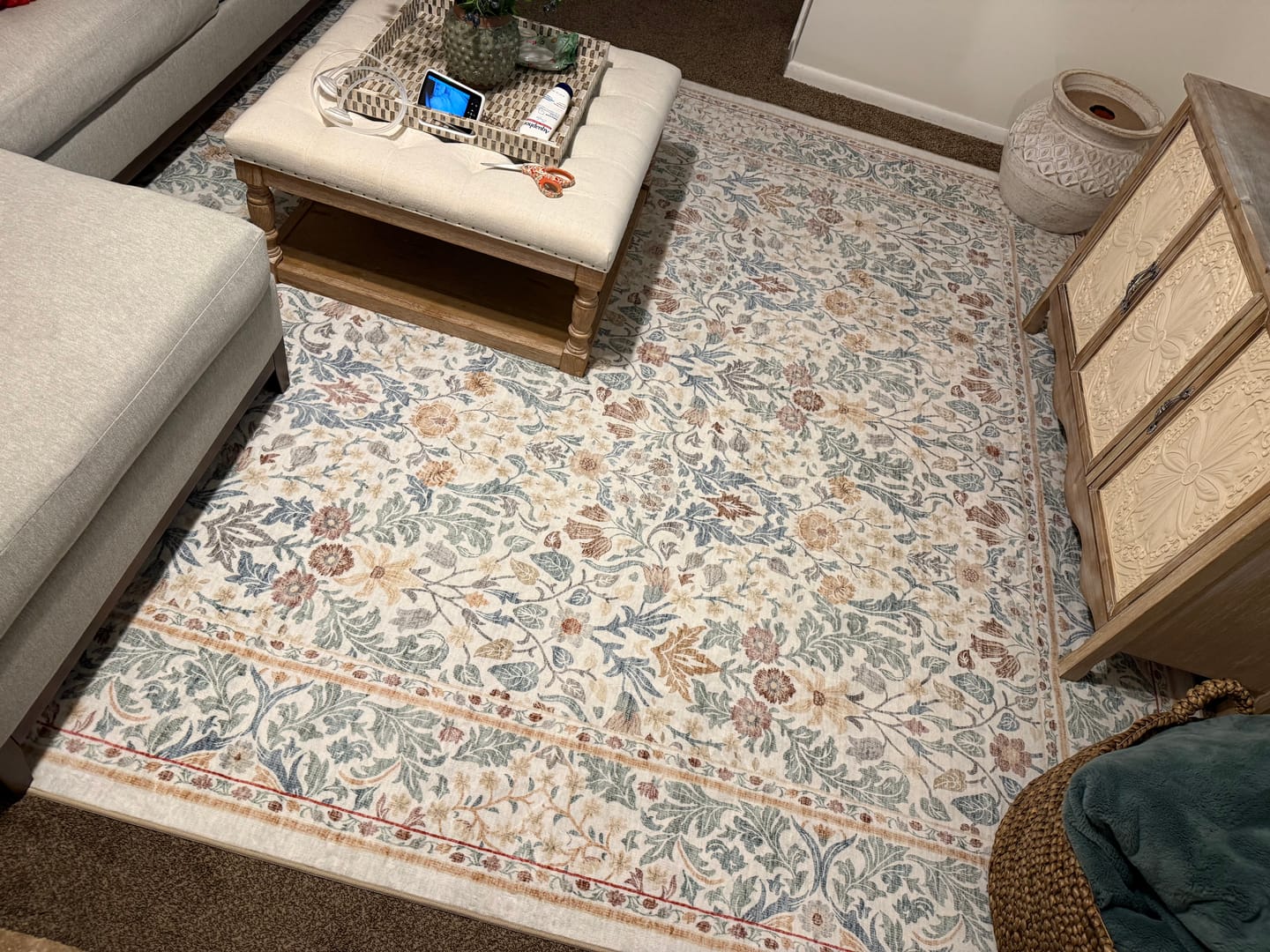 Customer photo review of Florin Washable Area Rug - Beige