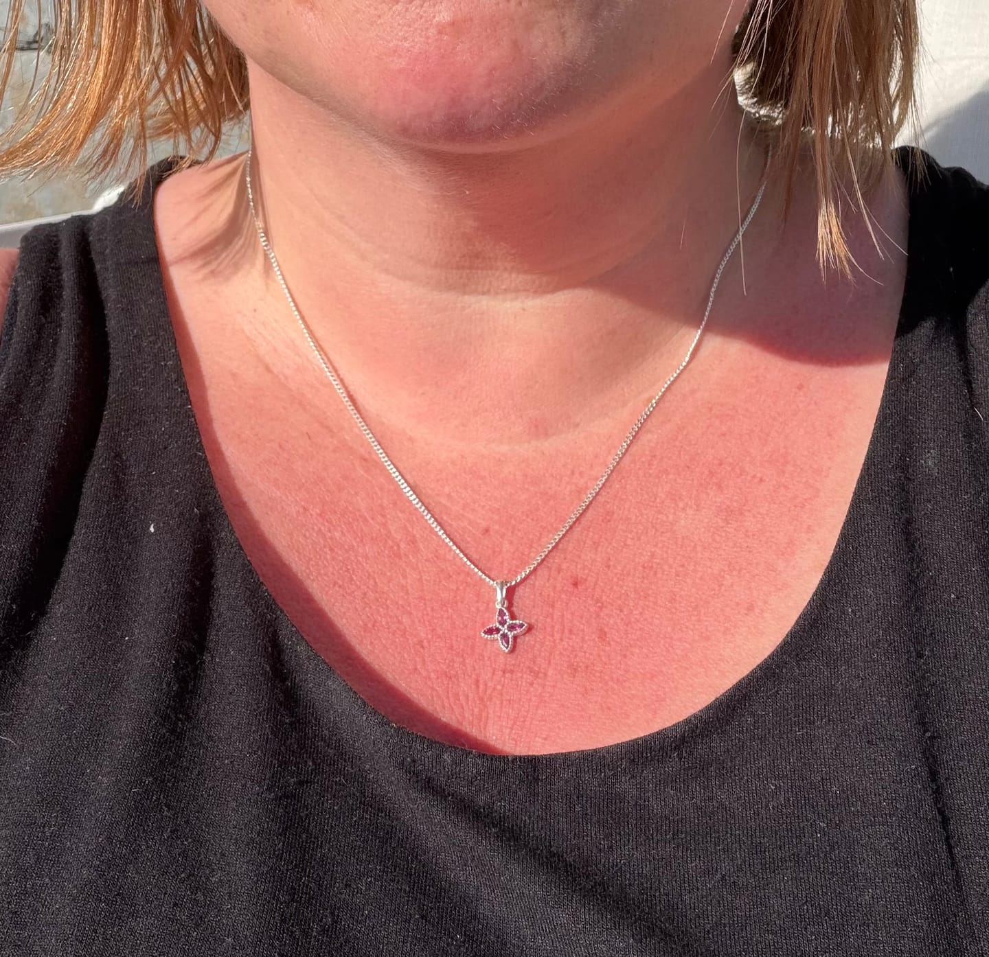Customer photo review of Berlock Flora Fyra Blad Rodolit Silver