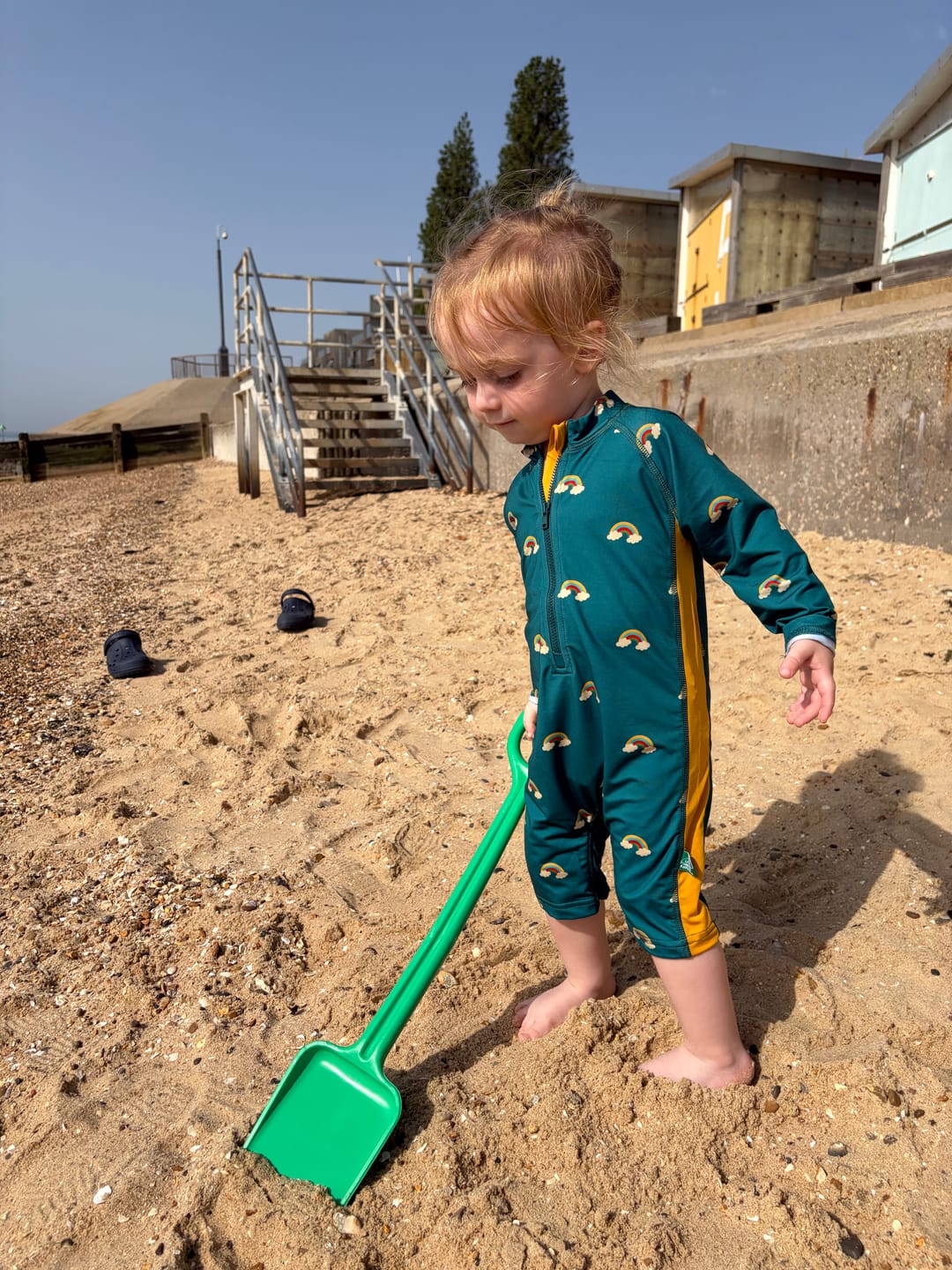 Customer photo review of Teal Rainbows UPF 50 Recycled Sunsafe Sunsuit
