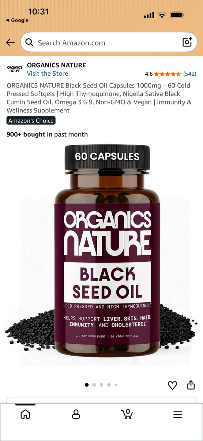 Customer photo review of Cold Pressed Black Seed Oil - 5 Bottles