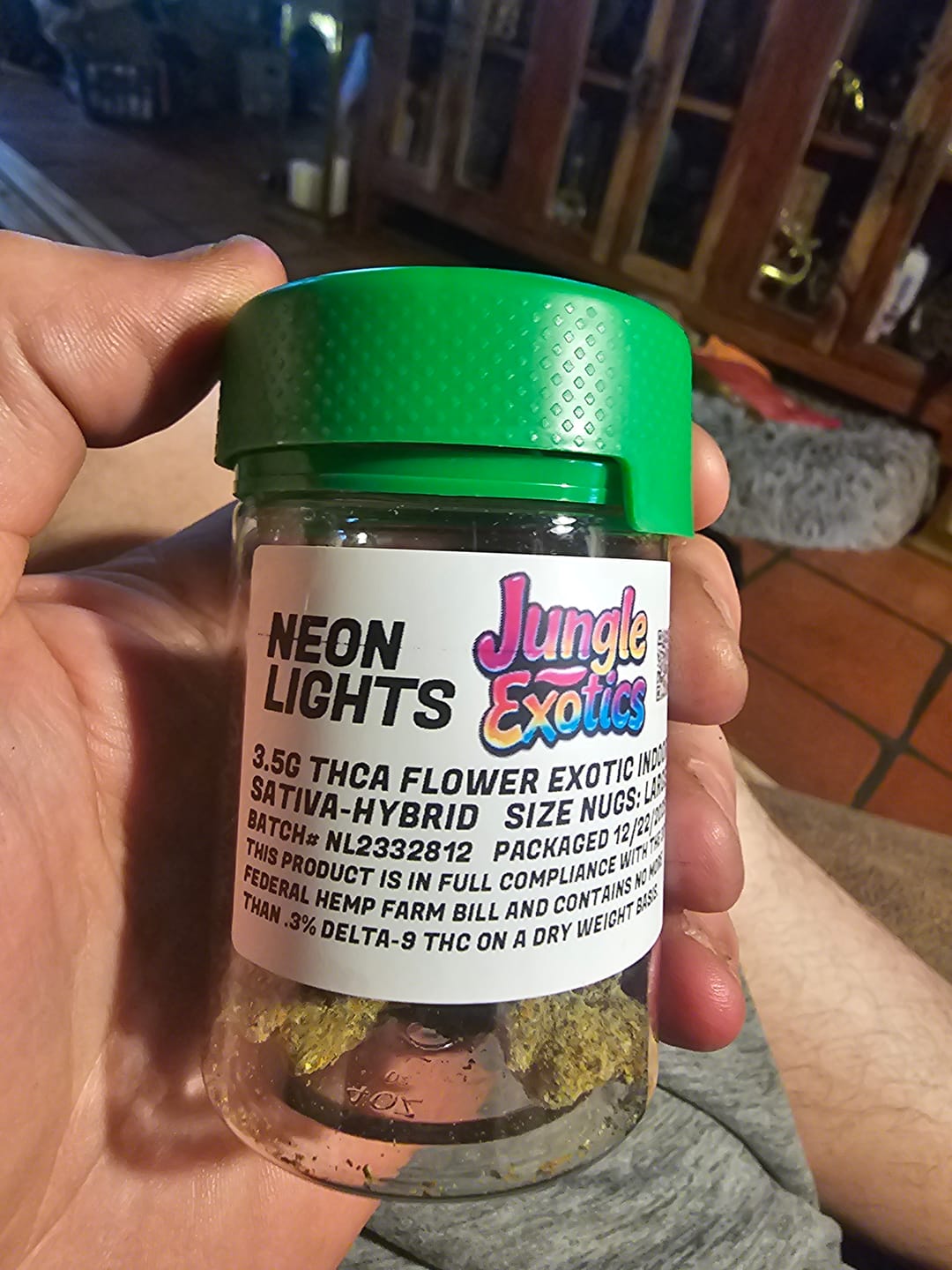 Customer photo review of Neon Nights Exotic THCa Flower 3.5g 🟢 Hybrid