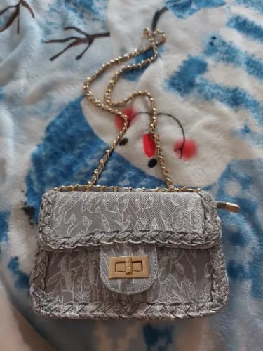 Customer photo review of FOXER Luxury Floral Embroidery Crossbody Bag for Women – Elegant Chain Shoulder Bag with Turn-Lock Clasp– Perfect Gift