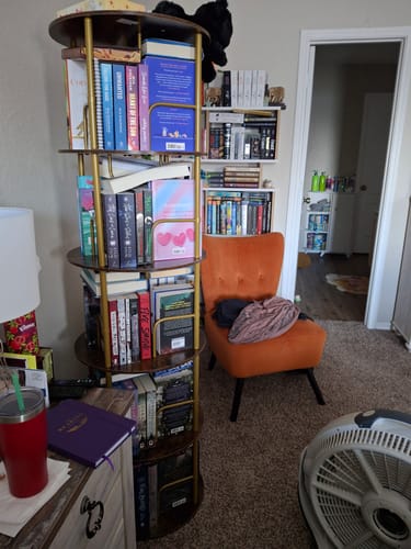 Customer photo review of Flycity 3-5 Tier Rotating Bookshelf With 360° Spinning Display