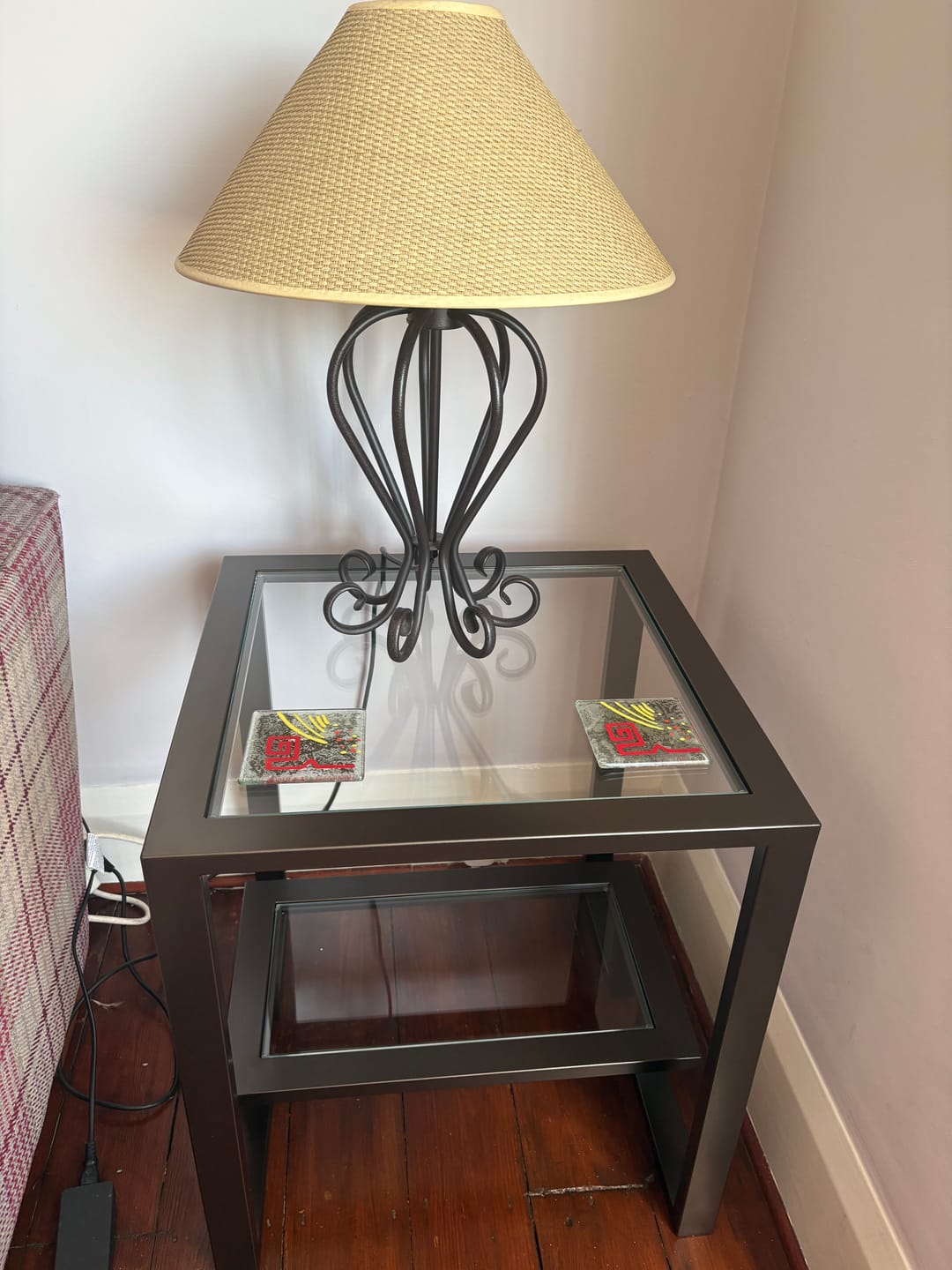 Customer photo review of Kinsley Glass Metal Side Table - Made To Measure