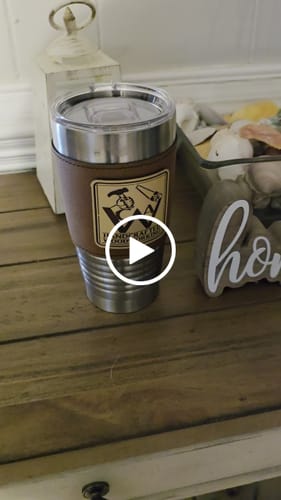Customer video review of Custom Leather Tumbler 20 oz Stainless Steel Insulated Premium Polar Camel